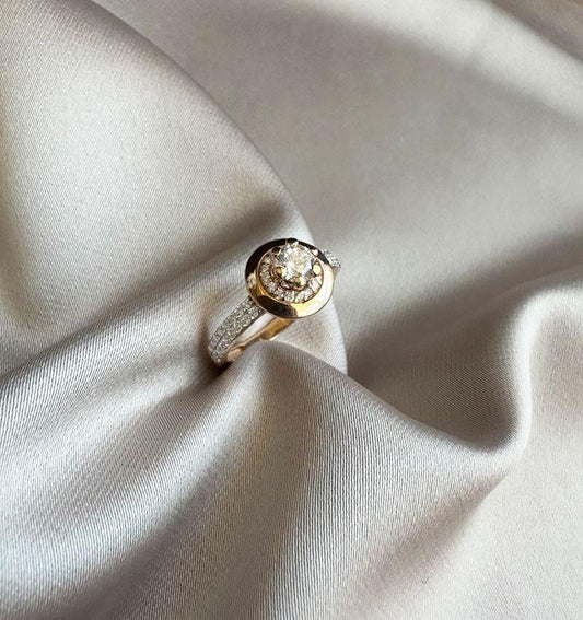 Inel din aur roz cu zirconiu