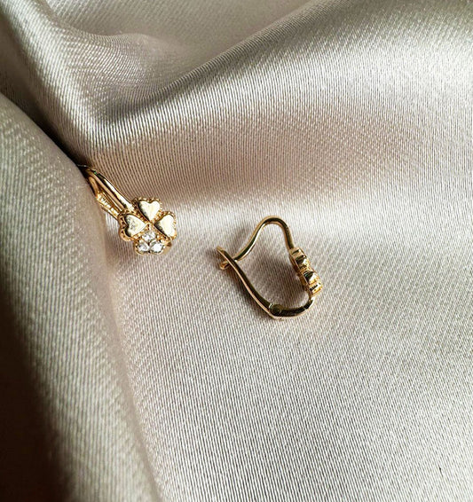 Rose gold earrings with zircon