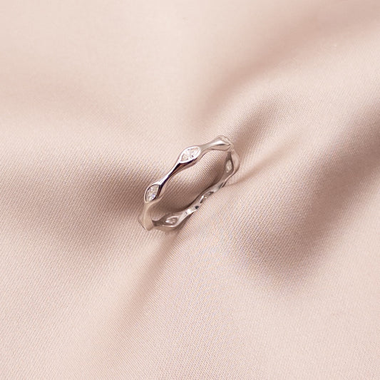 Silver ring with cubic zirconia