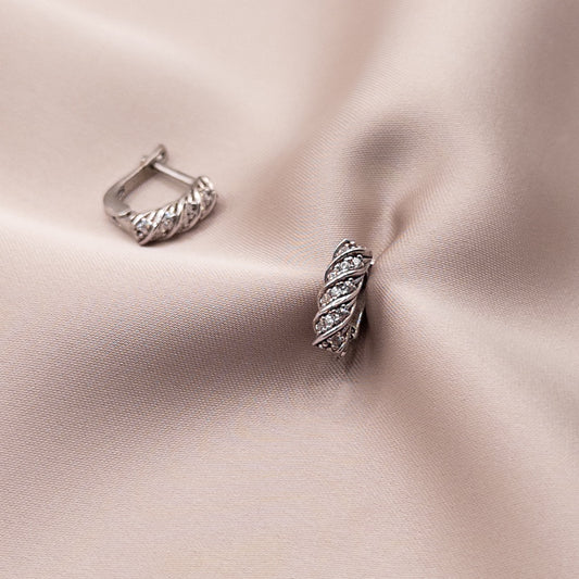 Серьги из серебра с цирконом