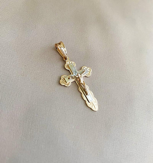 Крестик из розового золота