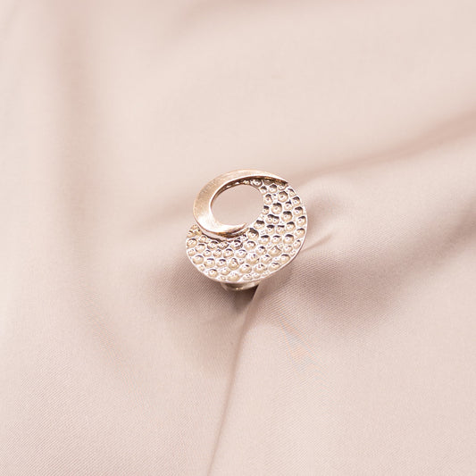 Silver ring with gold accents