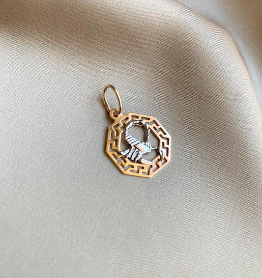 Cruce din aur roz cu zirconiu