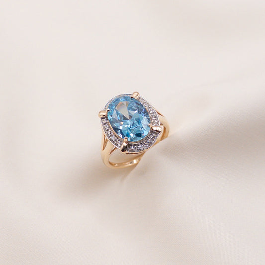 Inel din aur roz cu zircon