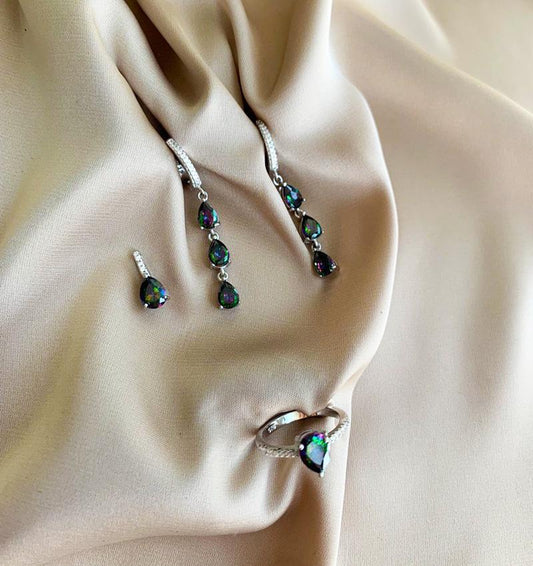 Argint încrustat cu zirconiu