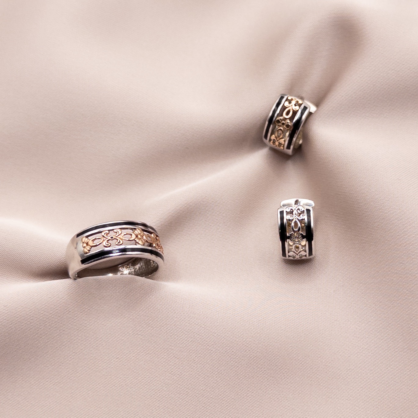 Set of Silver with Gold and Enamel
