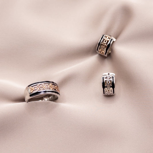 Set of Silver with Gold and Enamel