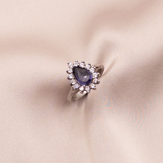 Silver ring with cubic zirconia
