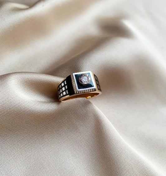 Inel din aur roz cu zirconiu