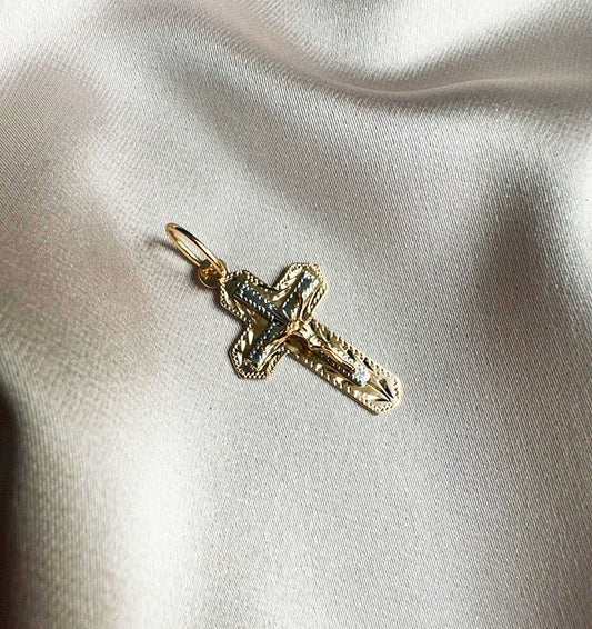 Крестик из розового золота