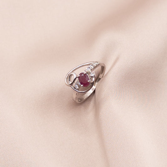 Silver ring with zircon
