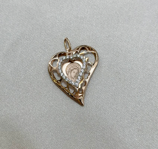 Rose gold icon with zircon