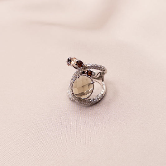 Silver ring with cubic zirconia