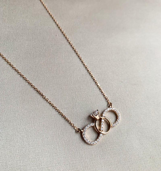 Colier din aur roz cu zirconiu