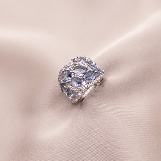 Silver ring with cubic zirconia
