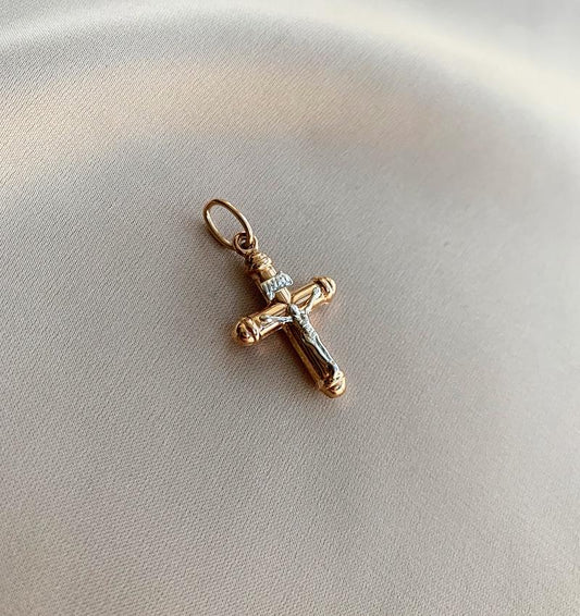 Cruce din aur roz