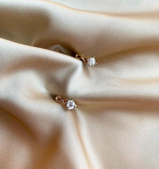 Rose gold earrings with zircon