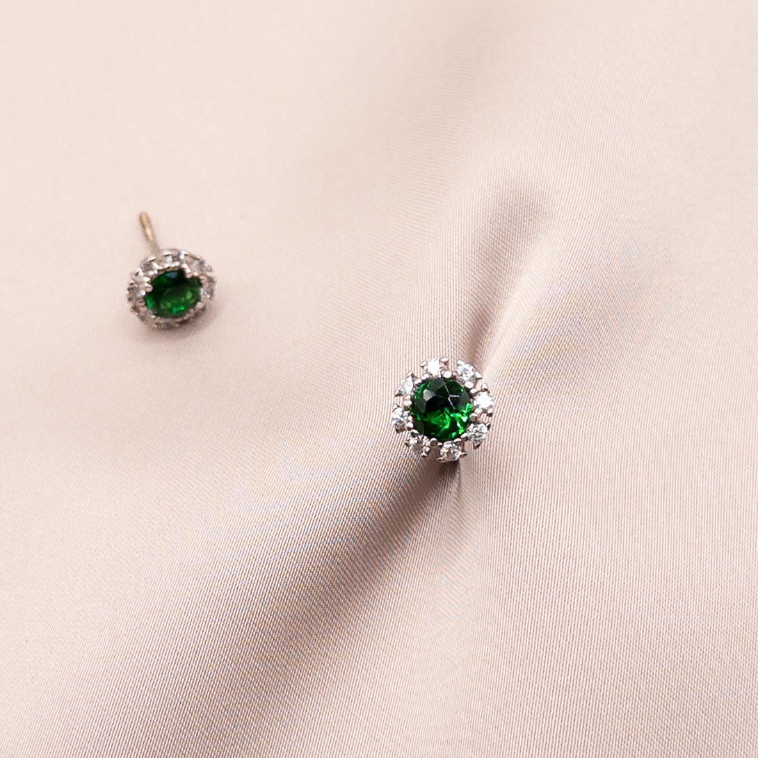 Серьги из серебра с цирконом