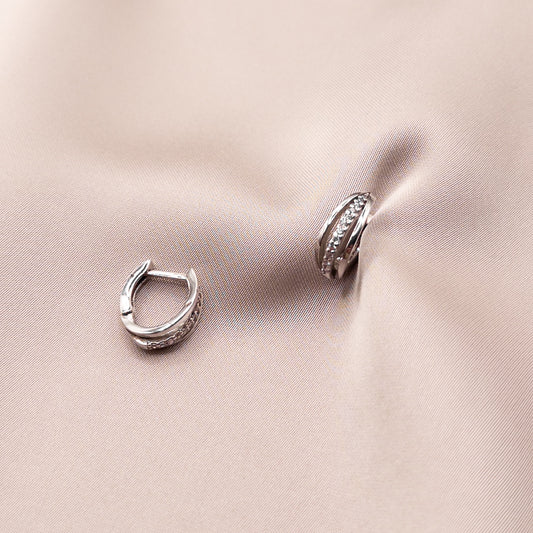 Серьги из серебра с цирконом