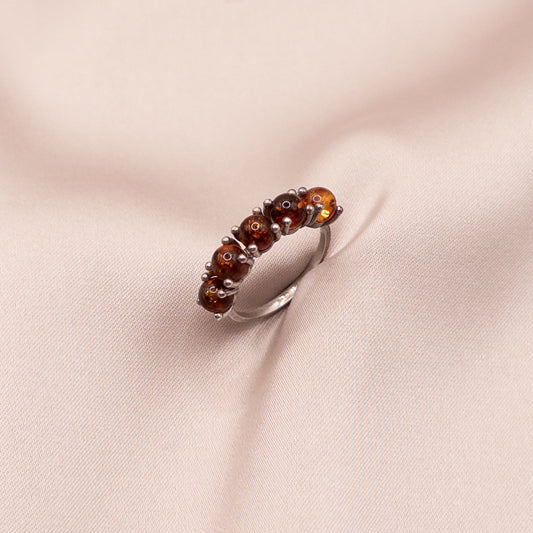 Silver ring with Amber