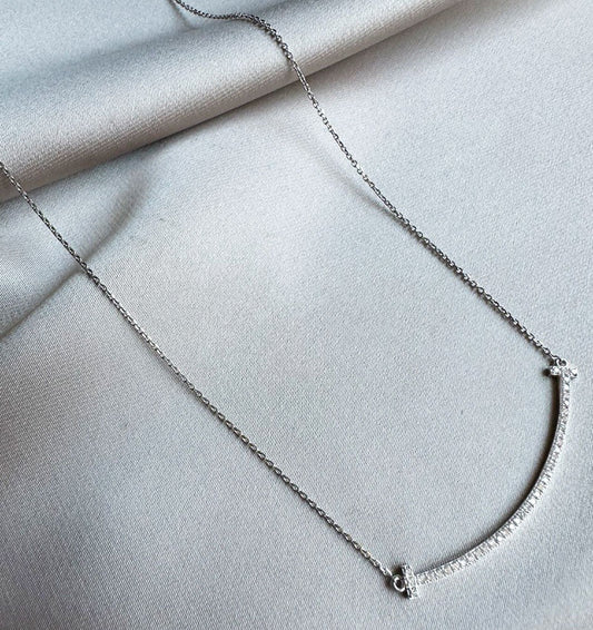 Colier din aur alb cu diamant de 0,28 ct