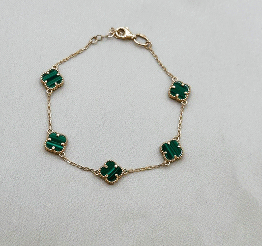 Brățară din aur roz cu malachit