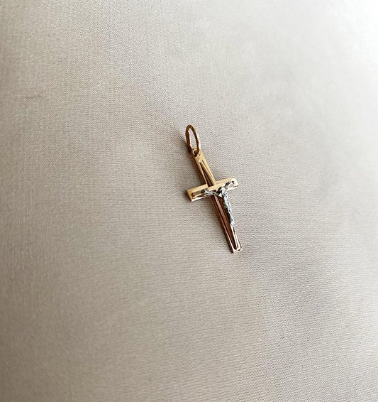 Крестик из розового золота