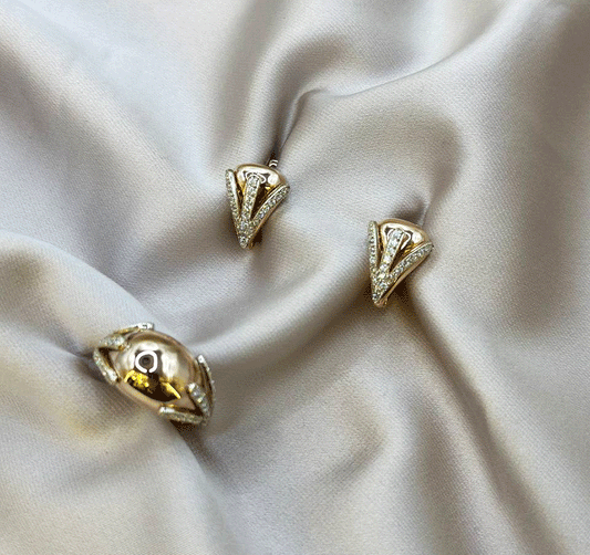 Rose gold set with zircon