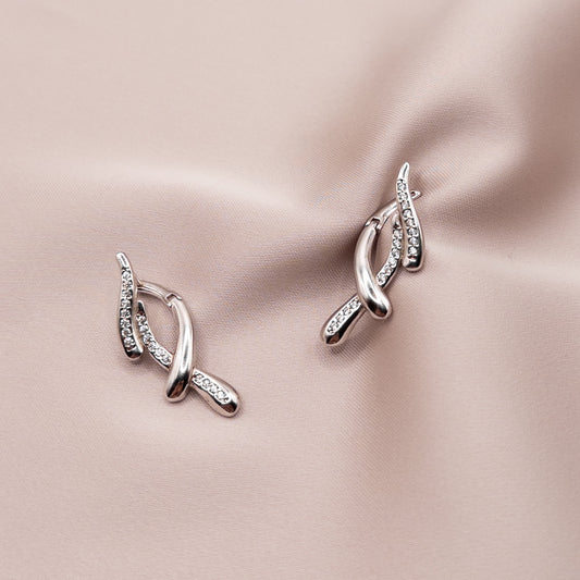 Серьги из серебра с цирконом