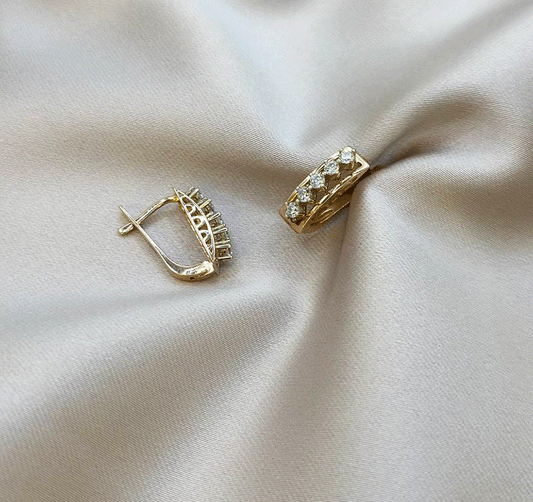 Rose gold earrings with zircon