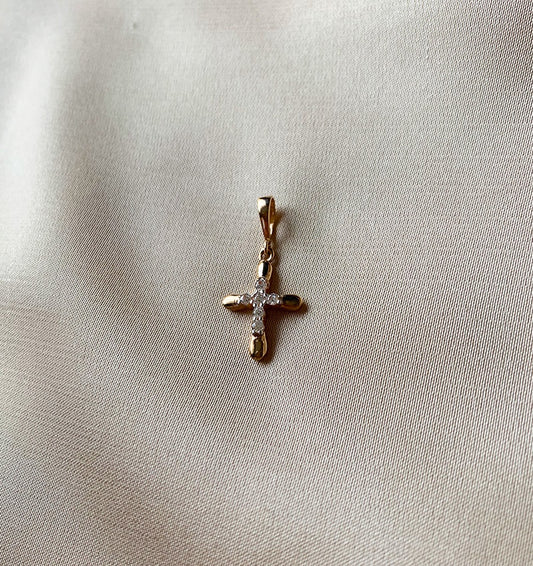 Крестик из розового золота