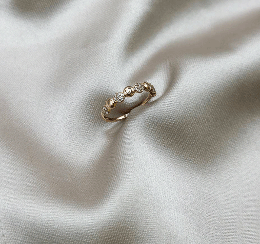 Inel din aur roz cu zirconiu