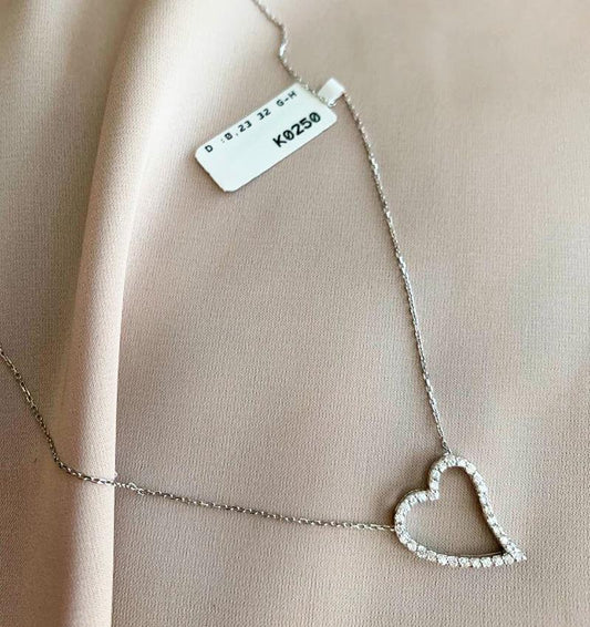 Colier din aur alb cu diamant de 0,23 ct