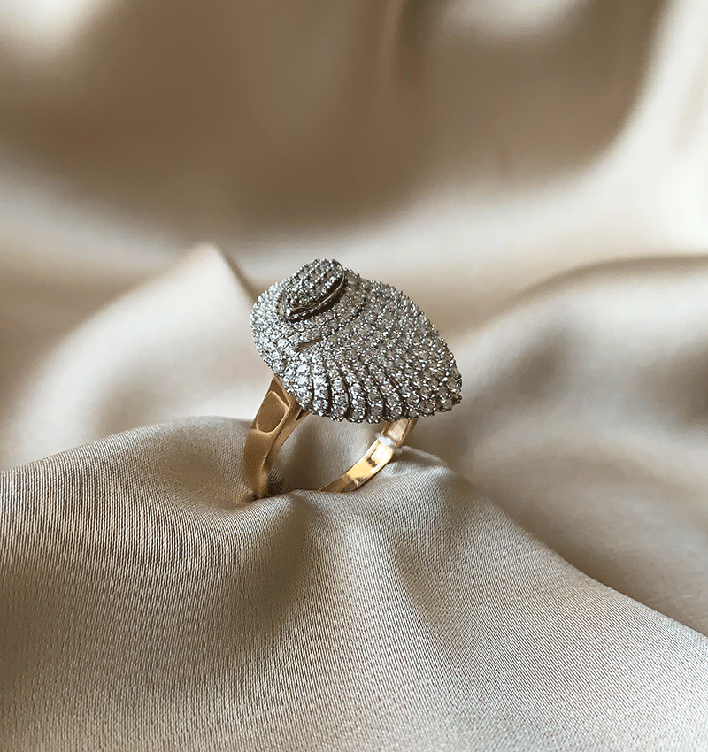 Inel din aur roz cu zirconiu