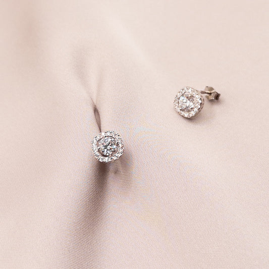 Серьги из серебра с цирконом