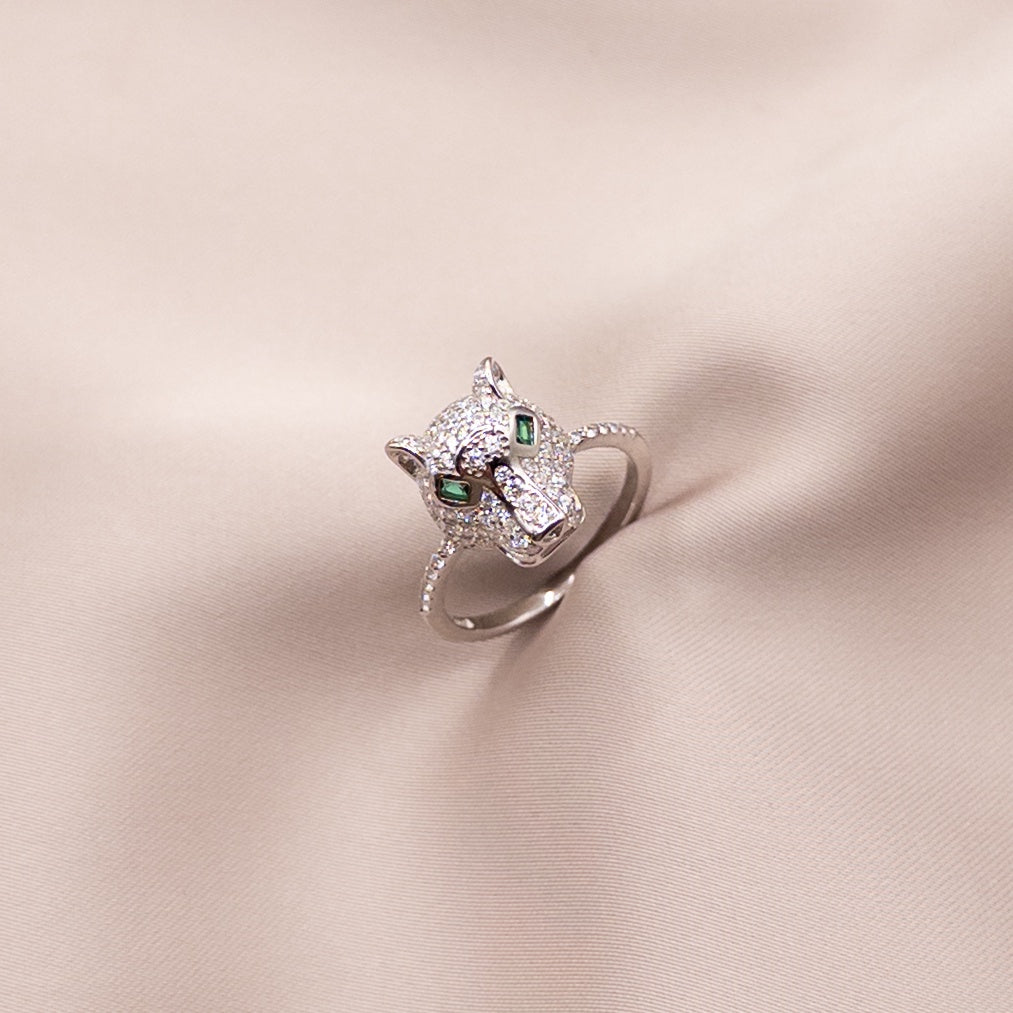 Silver ring with cubic zirconia