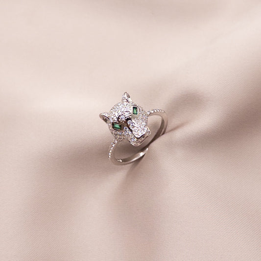 Silver ring with cubic zirconia
