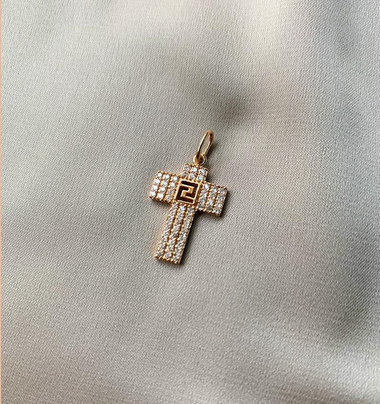 Крестик из розового золота