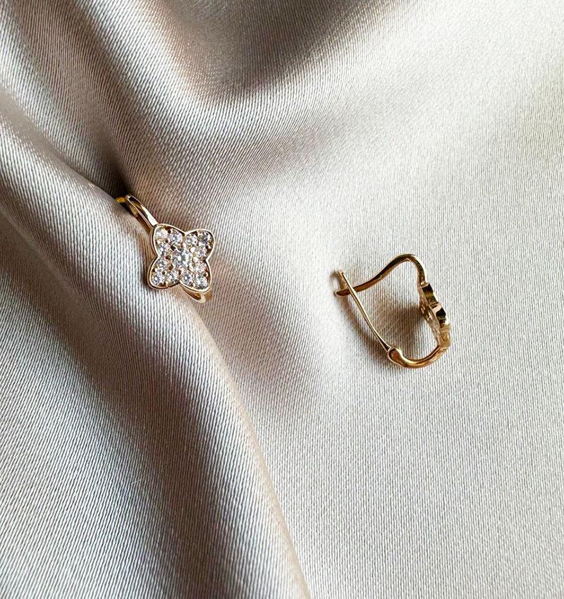 Серьги из розового золота