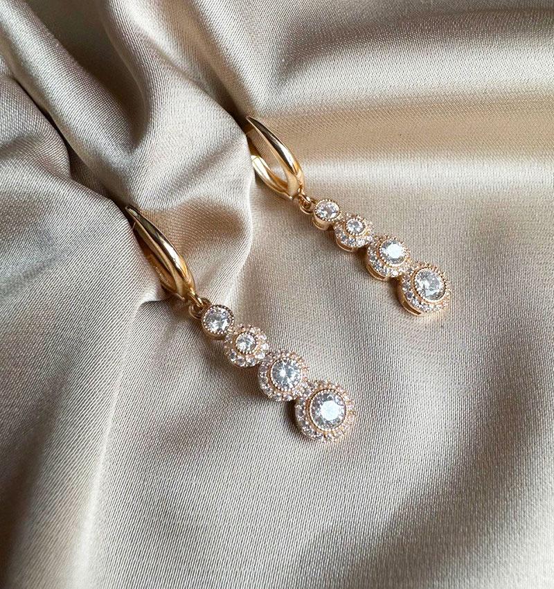 Rose Gold Cubic Zirconia Earrings