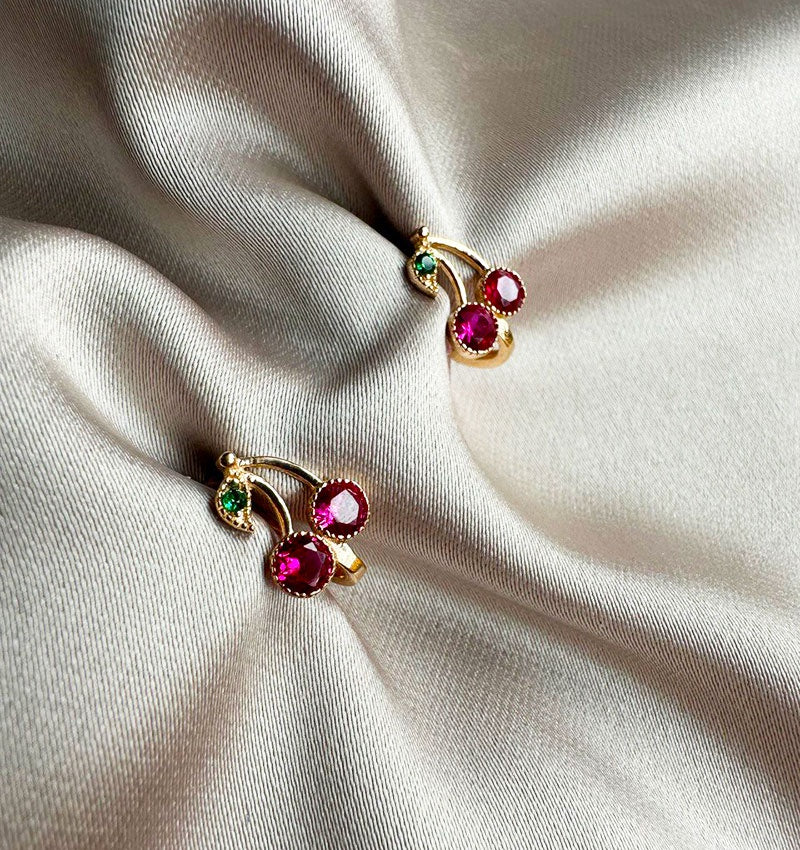 Cercei din aur roz cu zirconiu