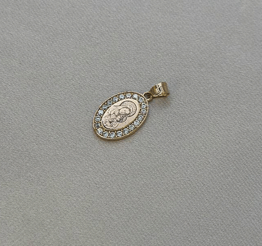 Rose gold icon with zircon