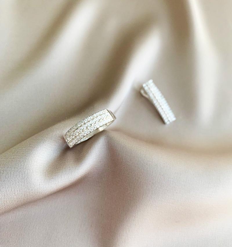 Сет из серебра с цирконом