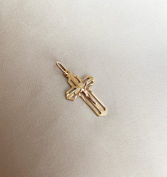 Крестик из розового золота