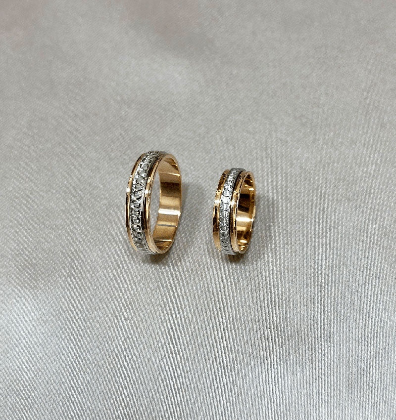 Rose gold wedding rings