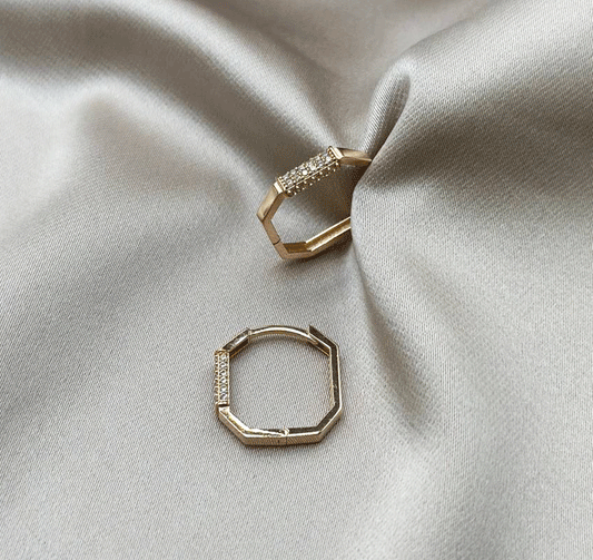 Cercei din aur roz cu zirconiu