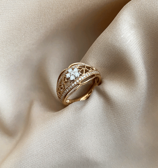 Inel din aur roz cu diamant de 0,43 ct