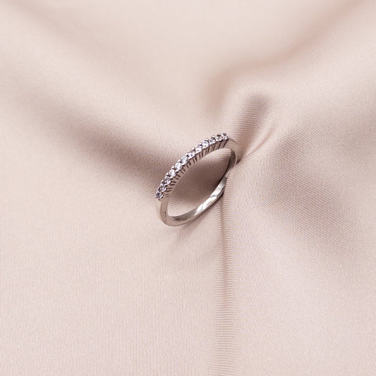 Silver ring with cubic zirconia