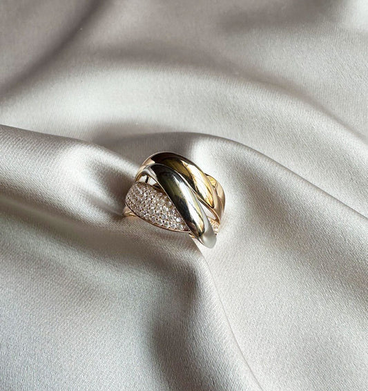 Inel din aur roz cu zircon