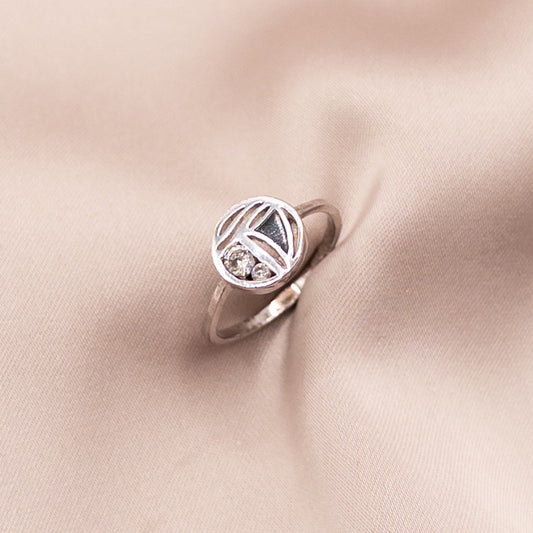 Silver ring with cubic zirconia